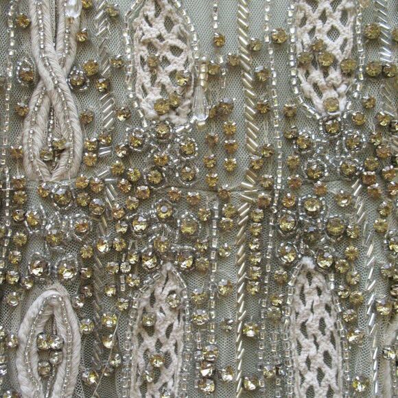 MAC DUGGAL 10078 Green Embellished Mesh Sleeveless Scoop Neck Midi Dress - Picture 9 of 14